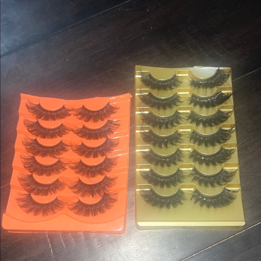 Dramatic False Eyelash Set in Orange and Gold